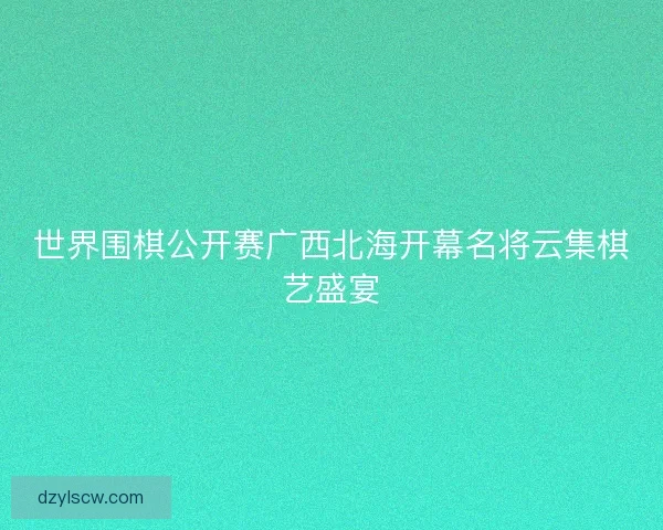世界围棋公开赛广西北海开幕名将云集棋艺盛宴 世界围棋公开赛广西北海开幕名将云集棋艺盛宴