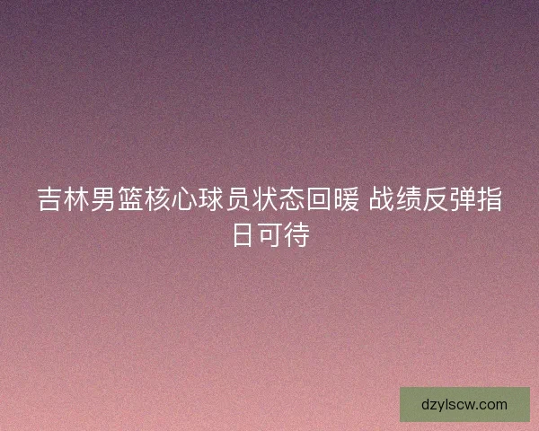 吉林男篮核心球员状态回暖 战绩反弹指日可待 吉林男篮核心球员状态回暖 战绩反弹指日可待
